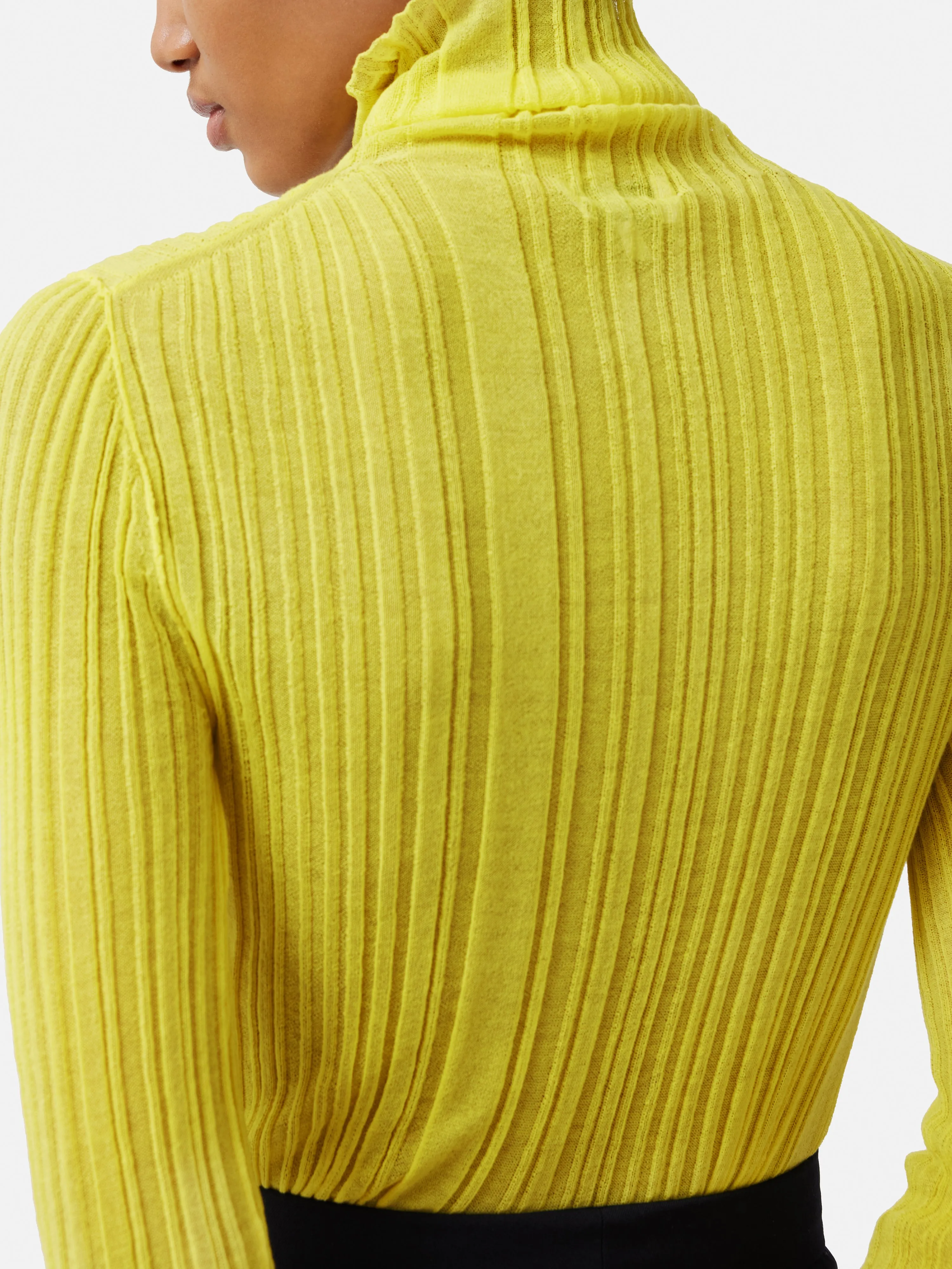 ROKSANDA Plisse Knit Polo Neck | Yellow