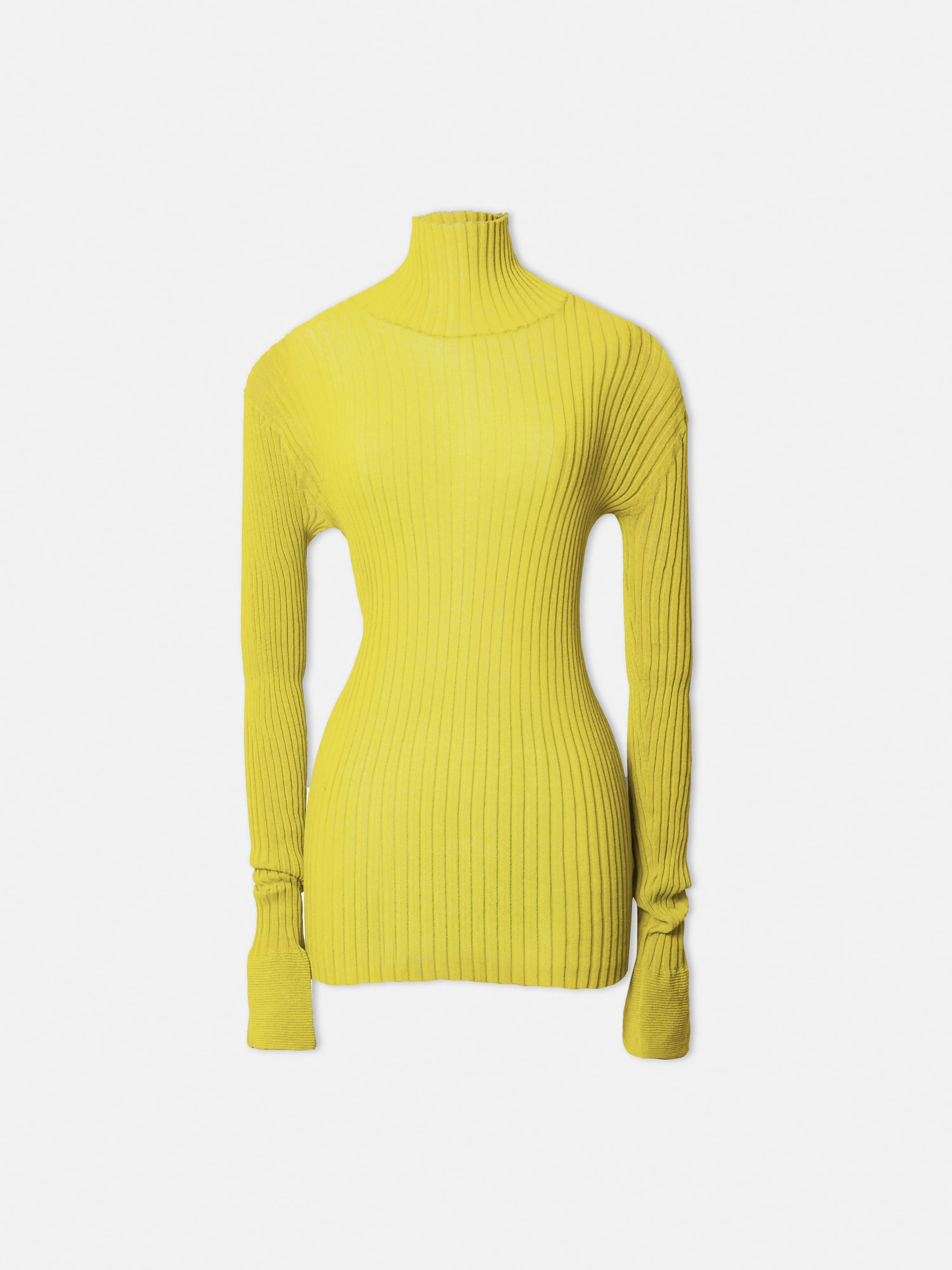 ROKSANDA Plisse Knit Polo Neck | Yellow