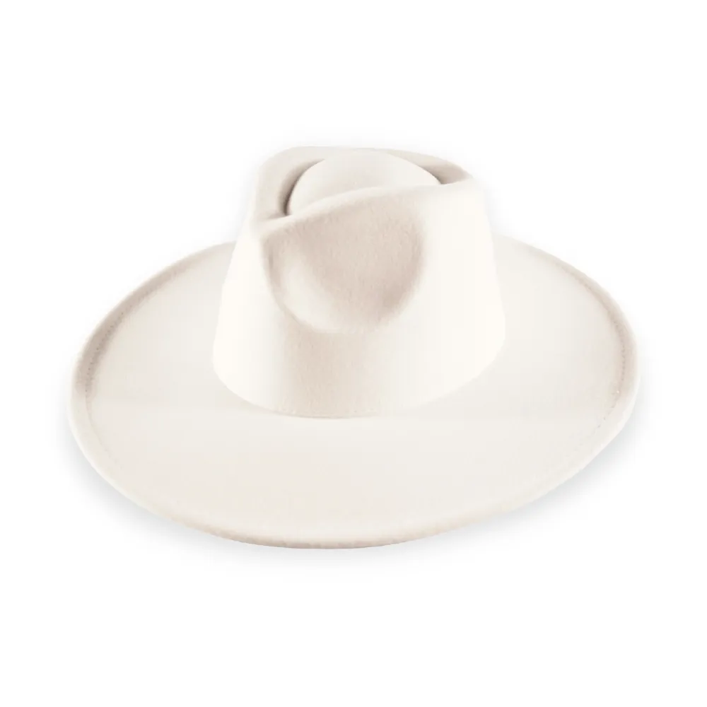 Savannah Wide Brim Fedora - White