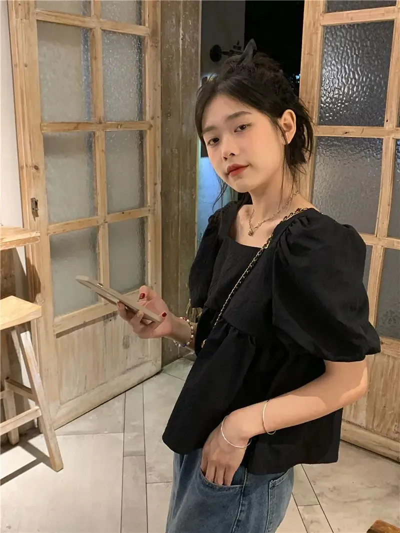 Simple Sweet Basics Korean Style All-Match Blouses