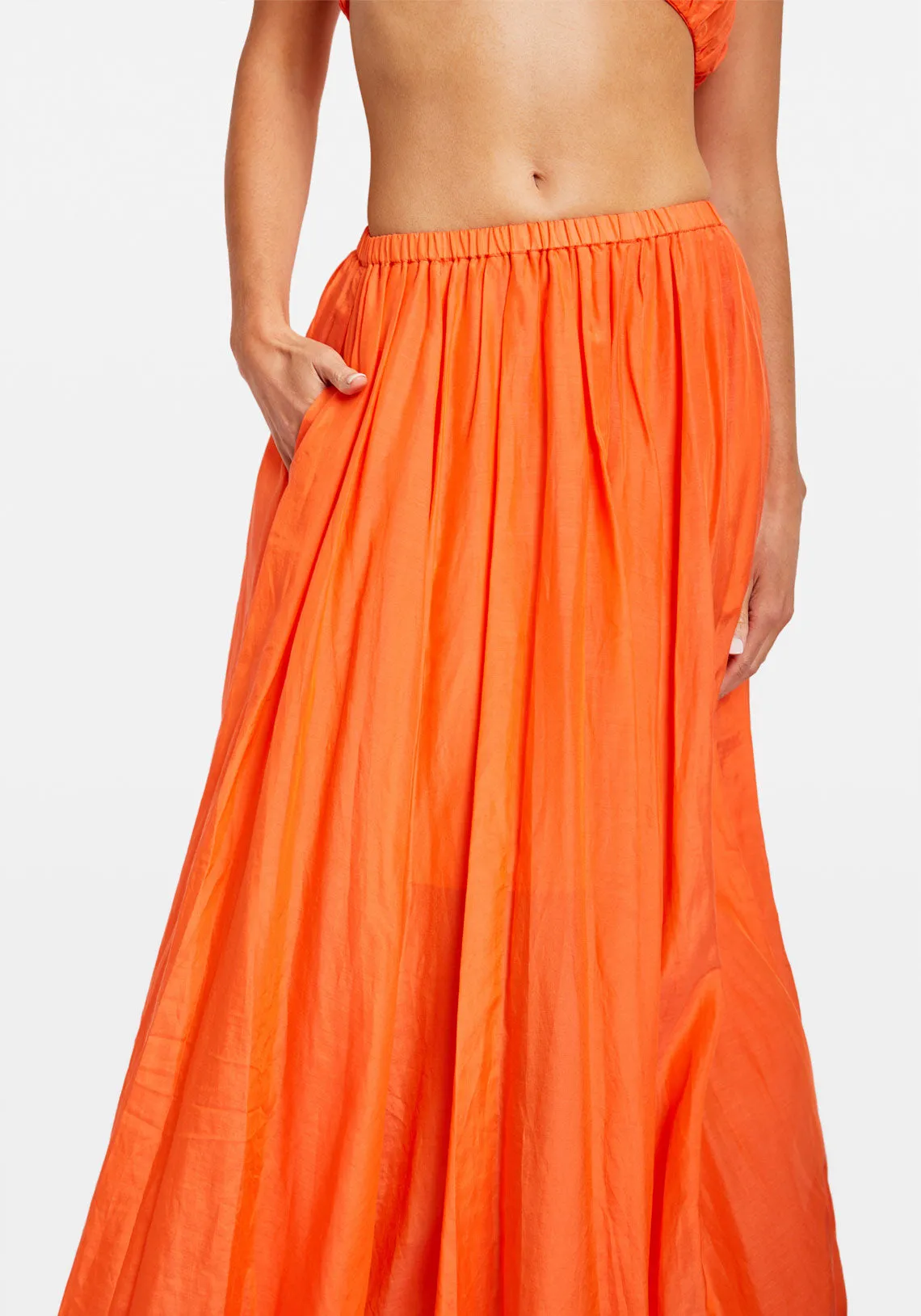 SOL MAXI SKIRT TANGERINE