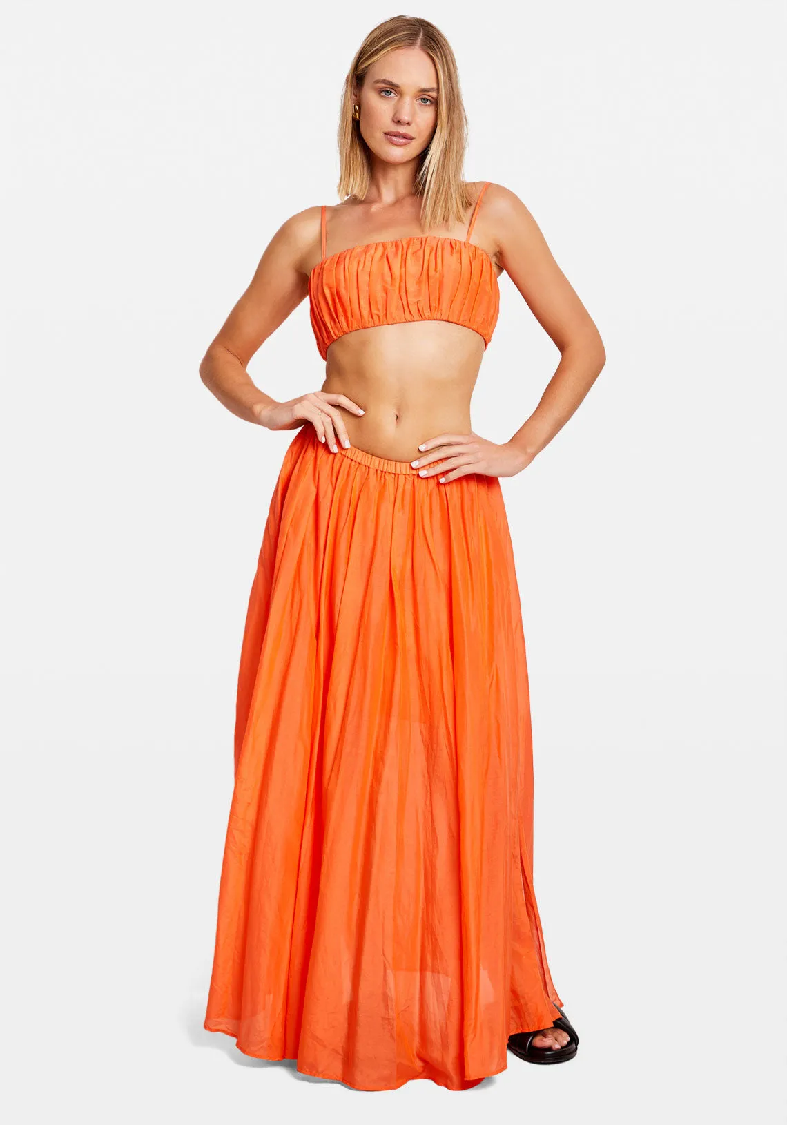 SOL MAXI SKIRT TANGERINE