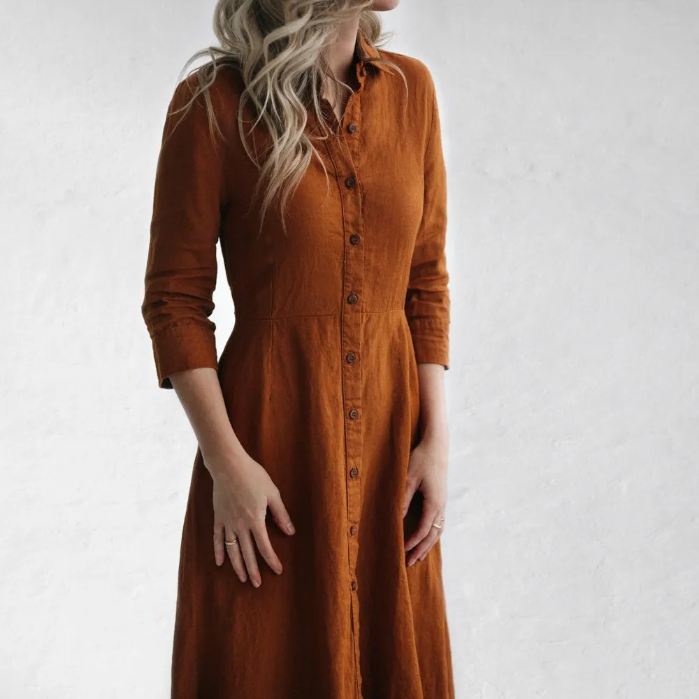 Tailored Dress | Mustard seaside tones sale