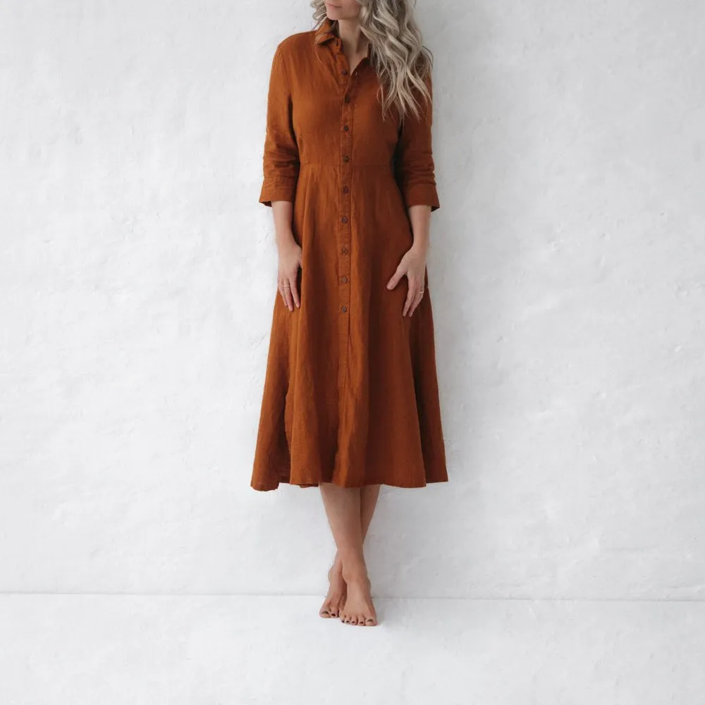 Tailored Dress | Mustard seaside tones sale