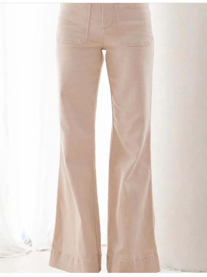 The Ebony Flare Jeans - Beige