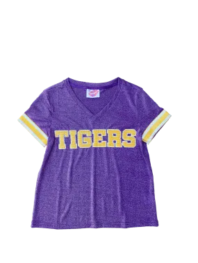 TIGERS Glitter Jersey Tee Purple