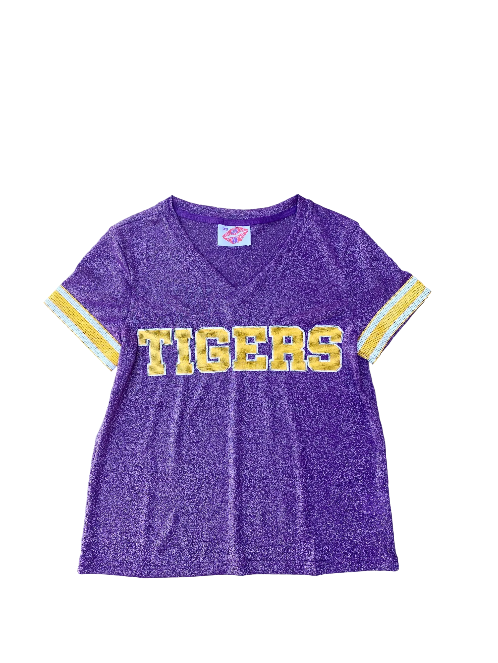 TIGERS Glitter Jersey Tee Purple